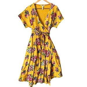 Womens Matilda Jane Floral Wrap Dress Size XL Pockets 100% Cotton